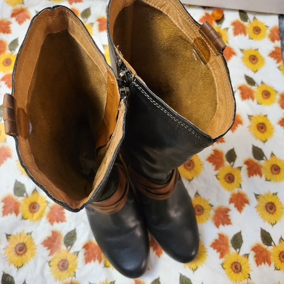 Pikolinos Black/Brown Leather Side Zip Calf Boot sz 41~Made in Spain & Like New! - Picture 6 of 11